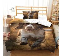 UENDOKRNN 3D Printed Quilt Cover Set English Springer Spaniel 2 Pieces Bed Duvet Set Soft Microfiber with Zipper Closure，Pillowcases for Teens And Adults Single（135x200cm）