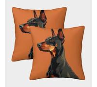 UENDOKRNN Animal Cushion Cover Set of 2 Soft with Invisible Zipper Doberman Pinscher Decorative Throw Pillow Cover Soft Pillowcases for Sofa And Couch 40x40cm