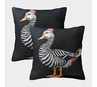UENDOKRNN Animal Pillow Cover Set of 2 Soft with Invisible Zipper Decorative A Zebra Striped Duck Throw Pillow Cases for Living Room Sofa And Outdoor Decor 45x45cm
