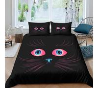 UENDOKRNN Black Cat Duvet Cover 3 PCS Hotel Quality Quilt Cover Bedding Set Bed Covers with Pillowcases with Zipper Closure Ultra Soft Hypoallergenic Microfiber Double（200x200cm）