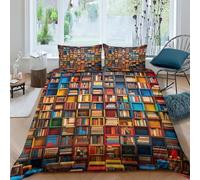 UENDOKRNN Bookshelves Duvet Cover Sets 3 PCS Hotel Quality Quilt Cover Bedding Set Bed Covers with Pillowcases with Zipper Closure Ultra Soft Anti Allergic Microfiber King（220x240cm）