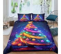 UENDOKRNN Christmas Tree Duvet Cover Sets 3 PCS Hotel Quality Quilt Cover Bed Sets Bed Covers with Pillowcases with Zipper Closure Breathable Stylish Comforter Double（200x200cm）