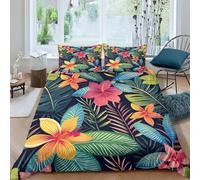 UENDOKRNN Colourful Flower Patterns Duvet Cover 3 PCS Hotel Quality Quilt Cover Bedding Sets Bed Covers with Pillowcases with Zipper Closure Ultra Soft Hypoallergenic Microfiber Double(200x200cm)