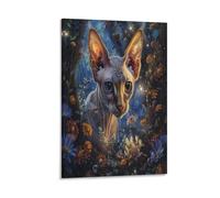 UENDOKRNN Cute Cat Canvas Prints Wall Art Abstract Paintings for Living Room Home Decorations Large Modern Artwork Canvas Prints 16x24inch(40x60cm)