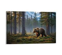 UENDOKRNN Decorative Painting Brown Bear Canvas Wall Art Artwork Home Office Decorations Forest Modern Wall Artwork Canvas Non Toxic 12x18inch(30x45cm)