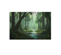 UENDOKRNN Decorative Painting Forest Canvas Wall Art Bedroom Wall Decor Tropical Rain Forest Modern Wall Artwork Canvas Brightly Colored 20x30inch(50x75cm)