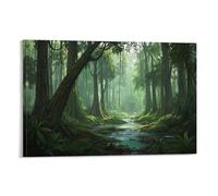 UENDOKRNN Decorative Painting Forest Giclee Canvas Bedroom Wall Decor Tropical Rain Forest Giclee Artwork Wall Art Canvas Brightly Colored 16x24inch(40x60cm)