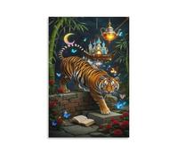UENDOKRNN Decorative Painting Tiger Giclee Canvas Artwork Home Office Decorations Modern Wall Artwork Canvas Brightly Colored 20x30inch(50x75cm)