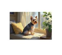 UENDOKRNN Decorative Painting Yorkshire Terrier Giclee Canvas Artwork Home Office Decorations Manor Family Prints Paintings