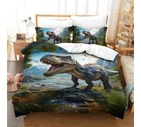 UENDOKRNN Dinosaur 3D Printed Duvet Cover Set 3 Pieces Bedding Soft Easy Care with Zipper Closure，Pillowcases for Teens And Adults Single（140x200cm）