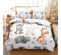 UENDOKRNN Duvet Cover Giraffe Bedding Comforter Cover Set Girls 3 Piece for Kids Teens 3D Bedspread Quilt Cover with Zipper Closure Soft Microfiber King（220x240cm）