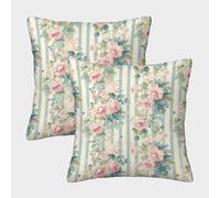 UENDOKRNN Flower Cushion Covers, Set of 2 Soft with Invisible Zipper Decorative Pink Flowers Throw Pillow Cases for Living Room Sofa And Outdoor Decor 50x50cm