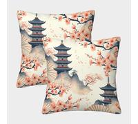 UENDOKRNN Flower Pillow Covers Set of 2 Soft with Invisible Zipper Decorative Plum Blossom Throw Pillow Cases for Living Room Sofa And Outdoor Decor 40x40cm
