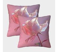 UENDOKRNN Flower Pillow Covers Set of 2 Soft with Invisible Zipper Pink Rose Decorative Throw Pillow Cover Soft Pillowcases for Sofa And Couch 45x45cm