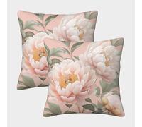 UENDOKRNN Flower Throw Pillow Cover Set of 2 Soft with Invisible Zipper Pink Flowers Decorative Throw Pillow Cover Soft Pillowcases for Sofa And Couch 50x50cm