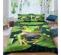 UENDOKRNN Frog Duvet Cover Set 3 PCS Hotel Quality Quilt Cover Bedding Sets Bed Covers with Pillowcases with Zipper Closure Breathable Stylish Comforter Double(200x200cm)