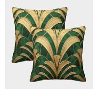 UENDOKRNN Golden Leaves Pillow Cover Pack of 2 Soft with Invisible Zipper Decorative Botany Throw Pillow Cases for Living Room Sofa And Outdoor Decor 50x50cm