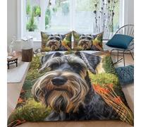 UENDOKRNN Miniature Schnauzer Duvet Cover 3 PCS Hotel Quality Quilt Cover Bedding Set Bed Covers with Pillowcases with Zipper Closure Ultra Soft Hypoallergenic Microfiber King(220x240cm)