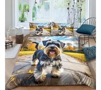 UENDOKRNN Miniature Schnauzer Duvet Cover Set 3 PCS Hotel Quality Quilt Cover Bedding Set Bed Covers with Pillowcases with Zipper Closure Breathable Stylish Comforter Double(200x200cm)