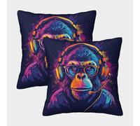 UENDOKRNN Monkey Pillow Covers Pack of 2 Soft with Invisible Zipper Animal Throw Pillow Covers Nches Home Decorative SquarePillowcases for Sofa Couch Livingroom Office Car 45x45cm