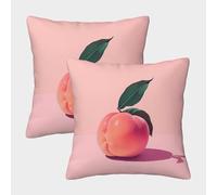 UENDOKRNN Peach Pillow Covers Set of 2 Soft with Invisible Zipper Decorative Fruits Throw Pillow Cases for Living Room Sofa And Outdoor Decor 50x50cm