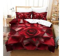 UENDOKRNN Red Flower Duvet Cover Sets 3 PCS Hotel Quality Quilt Cover Bedding Sets Bed Covers with Pillowcases with Zipper Closure Breathable Stylish Comforter Single(140x200cm)