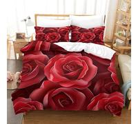 UENDOKRNN Rose Duvet Cover 3 PCS Hotel Quality Quilt Cover Bedding Set Bed Covers with Pillowcases with Zipper Closure Ultra Soft Hypoallergenic Microfiber Single（140x200cm）