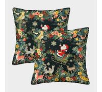 UENDOKRNN Santa Claus Throw Pillow Homeware Cushions with Invisible Zipper Decorative Set of 2 for Couch Sofa Bed Outdoor Home Decorative 50x50cm