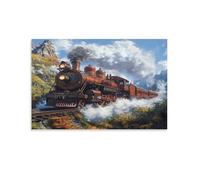 UENDOKRNN Steam Train Poster Artwork Giclee Canvas Prints Modern Canvas Wall Art Picture Wall Hanging for Office Gym Living Room Decor 20x30inch(50x75cm)