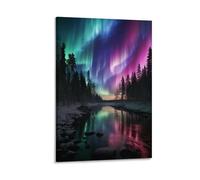 UENDOKRNN Wall Art Aurora Abstract Canvas Art Canvas Print 20x30inch(50x75cm) Living Room, Bedroom, Home Office