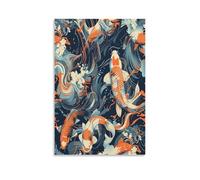 UENDOKRNN Wall Art Koi Carp Canvas Wall Art Home Office Corridor Living Room Bathroom Giclee Artwork Wall Art Canvas Brightly Colored 24x36inch(60x90cm)