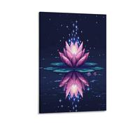 UENDOKRNN Wall Art Lotus Flower Canvas Wall Art Bedroom Wall Decor Family Prints Paintings Canvas Brightly Colored 12x18inch(30x45cm)