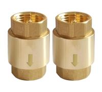 Uenede 2PCS Brass 3/4 Inch NPT In-line Spring Check Valve 3/4" NPT Female Thread One-Way Non-return Prevent Water Back-flow