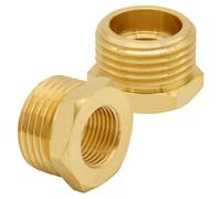 Uenede 2PCS Brass Garden Hose Bushing 3/4"GHT Male to 3/8"NPT Female Thread Reducer Adapter Water Hose Nipple Reducing Convert Pipe Fittings Connector