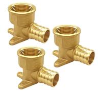 Uenede 3PCS LF Brass 3/4 Inch PEX Barb to 1/2 NPT Female with Drop Ear 90 Degree Elbow Coupling Pipe Crimp Fitting
