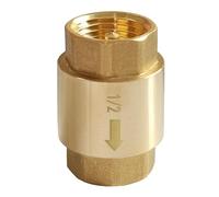 Uenede Solid Brass In-line Spring Check Valve 1/2" Female Thread One-Way Non-return Prevent Water Back-flow