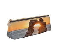 UENFFKDAP Arches National Park Leather Pencil Case, Student Pencil Case, Zipper Pencil Case, Cosmetic Bag. Suitable for Schools and Offices, Unisex