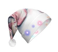 UENFFKDAP Ballet Dancer Printed LED Christmas Hats Adult Unisex Velvet Comfortable Xmas Party Hats New Year Holiday Party Decor