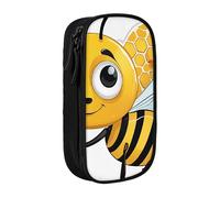 UENFFKDAP Bee Print Large Capacity Pencil Case, Student Pencil Case, Cosmetic Bag. Suitable for Schools and Offices, Unisex.