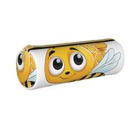 UENFFKDAP Bee Print Leather Pencil Case, Student Pencil Case, Zipper Pencil Case, Cosmetic Bag. Suitable for Schools and Offices, Unisex