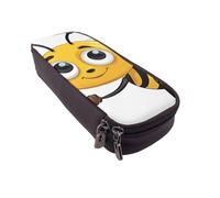 UENFFKDAP Bee Print Leather Pencil Case, Student Pencil Case, Zipper Pencil Case. Suitable for Schools and Offices, Unisex.
