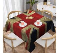 UENFFKDAP British Flag Square Tablecloth, Waterproof And Washable. Indoor And Outdoor Tablecloths Are Suitable For Parties, Picnics, Dining And Gardens