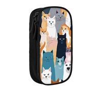 UENFFKDAP Colourful Cartoon Horses Large Capacity Pencil Case, Student Pencil Case, Cosmetic Bag. Suitable for Schools and Offices, Unisex.