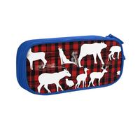 UENFFKDAP Cow Deer Tree Christmas Large-Capacity Pencil Case, Student Pencil Case, Zipper Pencil Case, Cosmetic Bag. Suitable for Schools and Offices, Unisex.