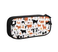 UENFFKDAP Cow Print Pattern Large-Capacity Pencil Case, Student Pencil Case, Zipper Pencil Case, Cosmetic Bag. Suitable for Schools and Offices, Unisex.