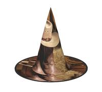 UENFFKDAP Cowboy Hat Western Boot Printed Halloween Witch Hat, Women Witch Hat Costume Accessory for Halloween Party Decoration