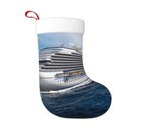 UENFFKDAP Cruise Ship Printed Christmas Stocking 45cm Soft Xmas Socks for Holiday Party Christmas Tree New Year Decorations