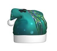 UENFFKDAP Galaxy Animal Dragonfly Printed Plush Christmas Hats Adult Unisex Velvet Comfortable Xmas Party Hats New Year Holiday Party Decorations