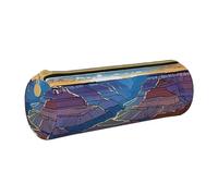 UENFFKDAP Grand Canyon Leather Pencil Case, Student Pencil Case, Zipper Pencil Case, Cosmetic Bag. Suitable for Schools and Offices, Unisex
