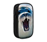 UENFFKDAP Harp Seal Painting Wallpaper Large Capacity Pencil Case, Student Pencil Case, Cosmetic Bag. Suitable for Schools and Offices, Unisex.